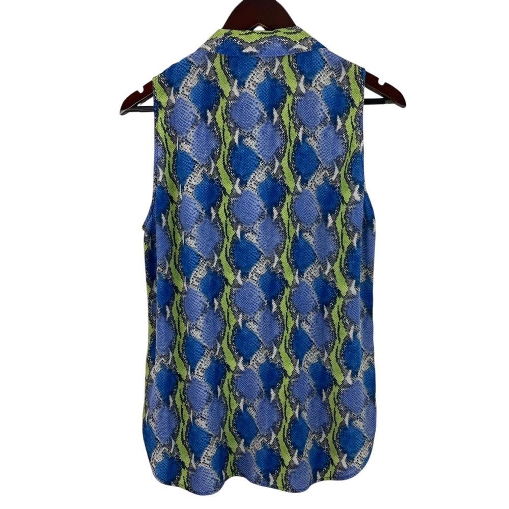 Equipment | Blue Green Python Print Silk Sleevele… - image 4